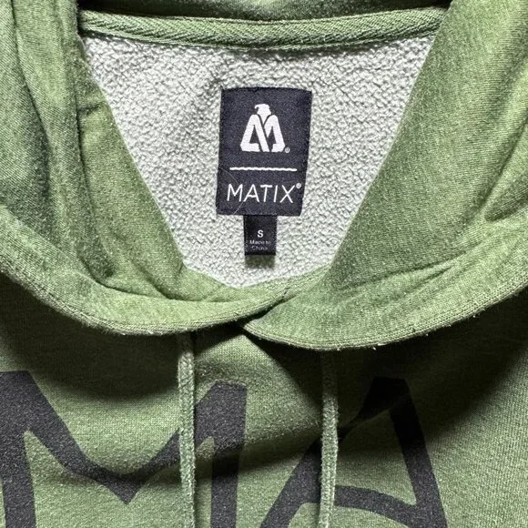Matix Hooded Sweatshirt Green Mens Size S - Picture 3 of 8